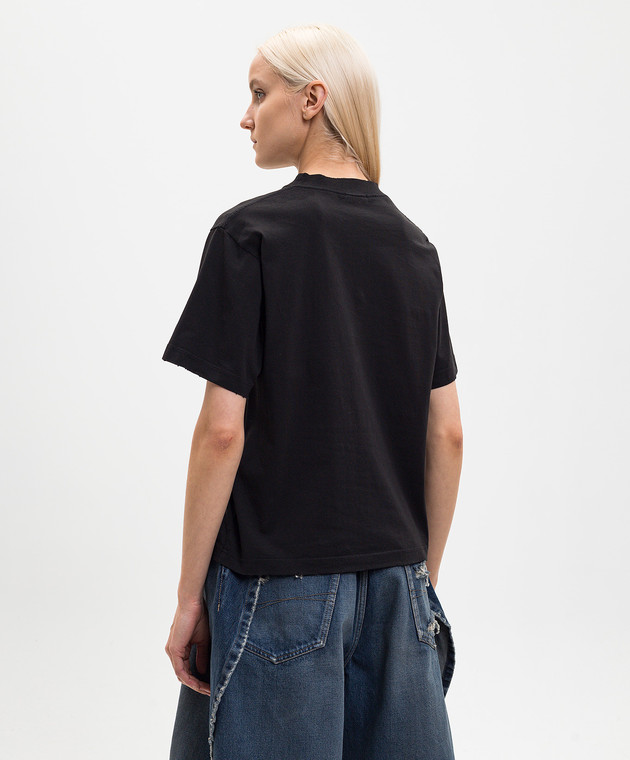 Balenciaga Чорна футболка Sacré Cœur прямого крою 850990TUVE4 зображення 4
