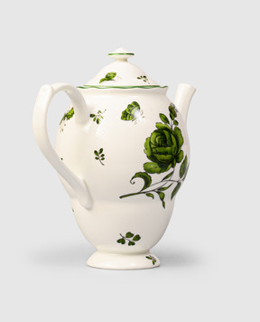 Geminiano Cozzi 1765 Белый фарфоровый чайник для кофе Rosa Rosae SKBBU3419019