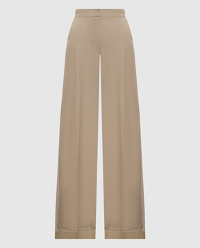 Max Mara Бежевые штаны OLIVI из шелка MXEOLIVI