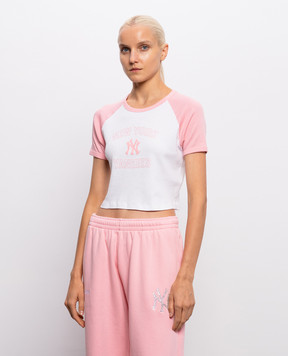 Sporty & Rich Белая укороченная футболка Yankees Arch Baby TO1391718694WH099