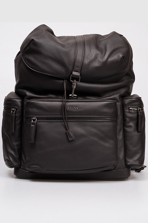 

Коричневый кожаный рюкзак с логотипом, Рюкзаки