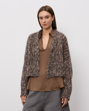 Brunello Cucinelli Коричневый кардиган с шерстью MLC350716P