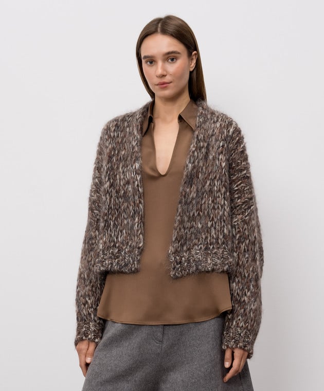 Brunello Cucinelli Коричневий кардиган з вовною MLC350716P зображення 3