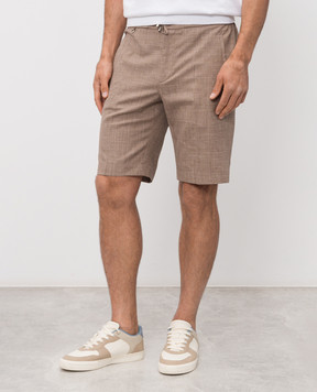 Stefano Ricci Коричневі шорти з вовни, шовку та льону M1T6100331WKL07U