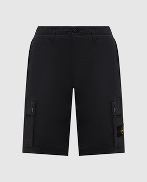 Stone Island Черные шорты с патчем логотипа L1S15L100019S0A10