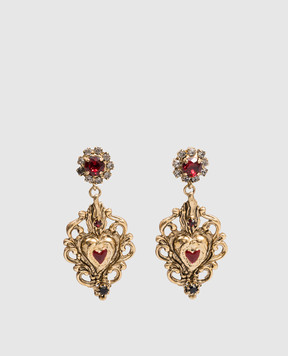 CelesteG Золотые серьги в форме винтажного сердца с кристаллами 2225