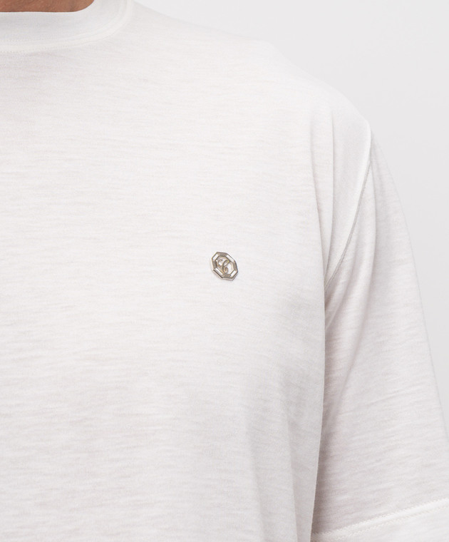 Castangia dal 1850 Футболка кольору айворі з шовком PDA12S26 зображення 5