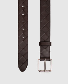 Bottega Veneta Коричневый кожаный ремень Intrecciato 855892VCPQ4