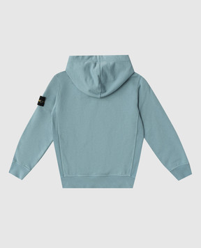 Stone Island Дитяче блакитне худі з патчем логотипа L1S166100014S00401012