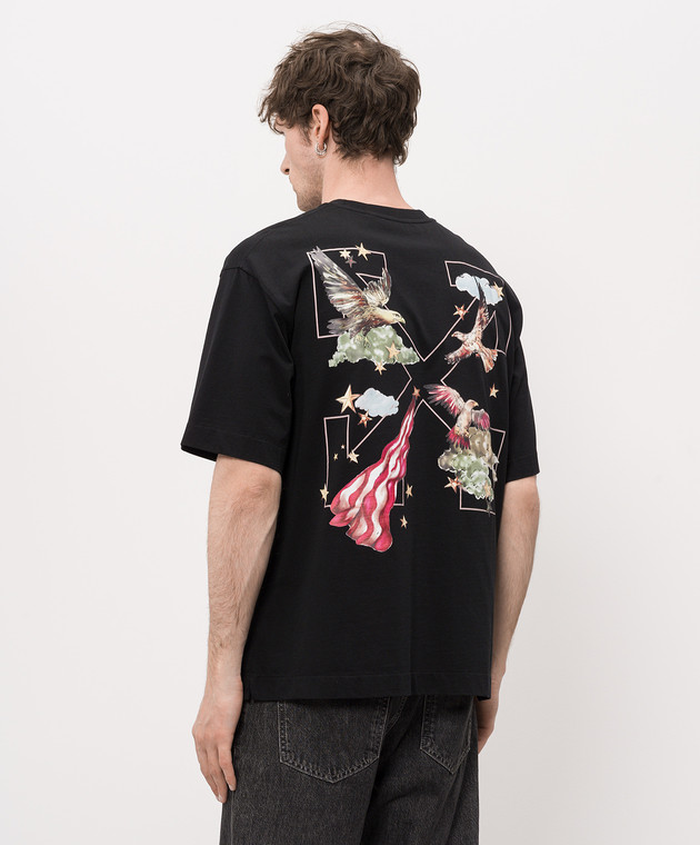 Off-White Черная футболка с принтом Dream Arrow 44MAA120Z26J003 изображение 4