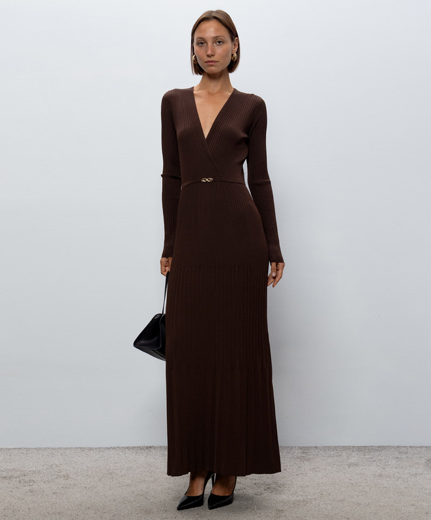 Twinset Коричневое платье с плиссированием 262TT3450 изображение 2