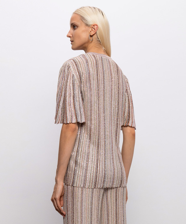 Missoni Бежевый топ с пайетками DS26WN18BK01J8 изображение 4