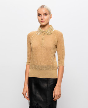 Ermanno Scervino Бежеве поло з люрексом D495L701APCTNYX