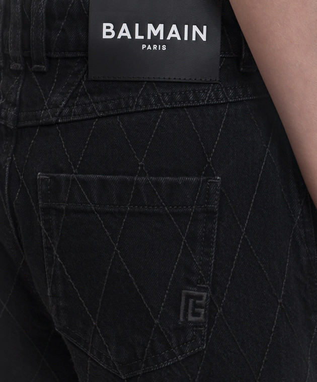 Balmain Чорні джинси з геометричною простібкою HF1MI052DG13 зображення 5