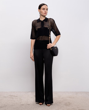 Twinset Чорне ажурне поло 261AP3033