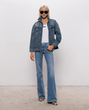 Dolce&Gabbana Синя джинсова куртка з проріхами F9U77DG8PR5