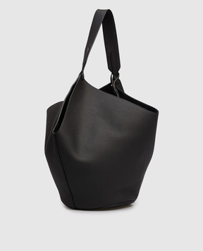 Khaite Чорна шкіряна сумка бакет-бег Lotus H2037914