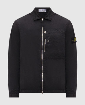 Stone Island Чорна вітровка в стилі сорочки L1S151200038S0019