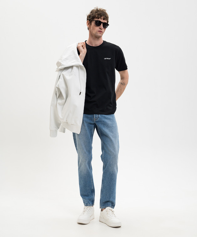 Off-White Чорна футболка з емблемою Metal Arrow 44MAA027S26J001 зображення 2