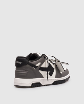 Off-White Серые кожаные кроссовки Out Of Office с логотипом OMIA189C99LEA013