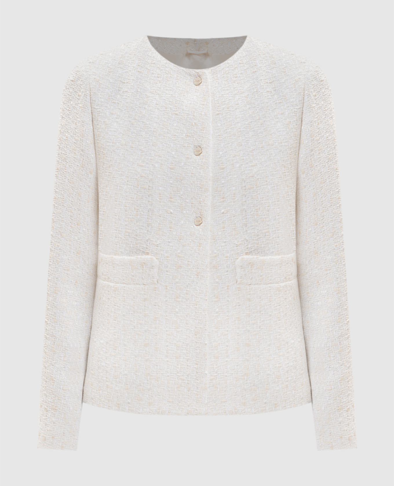 Твидовый жакет цвета айвори