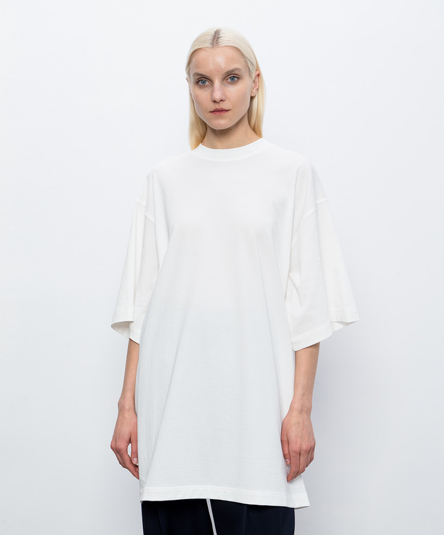 Bottega Veneta Белая удлиненная футболка 864786V6F20 изображение 3