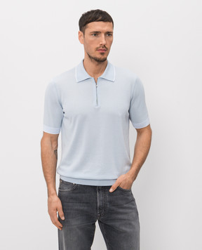 Peserico Голубое поло с молнией R59478F149173N