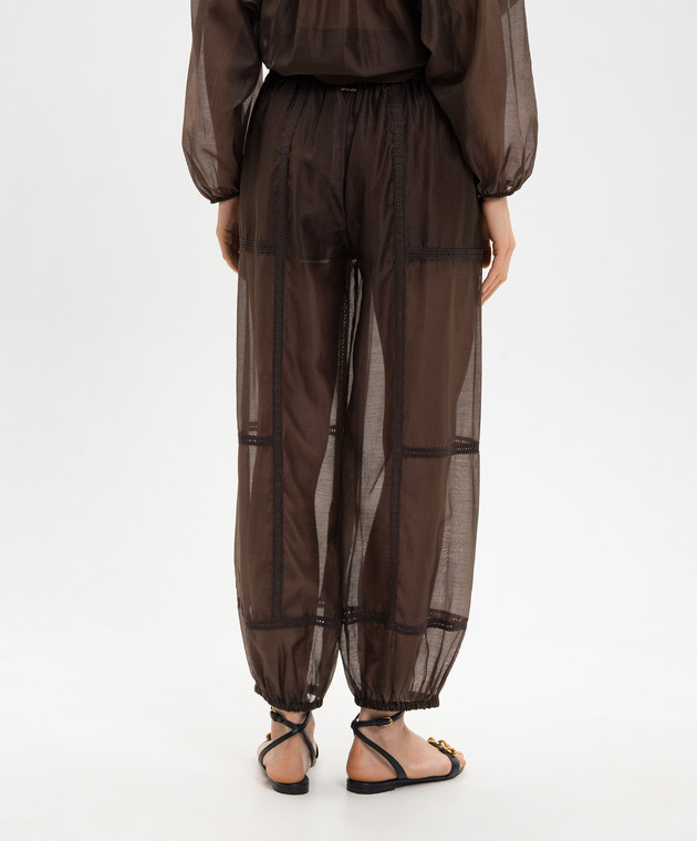 Twinset Коричневі джогери з мереживом 261TF2041 зображення 4