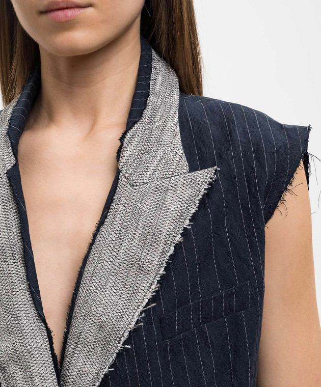 Marc Le Bihan Синій жилет в смужку 2204 зображення 5