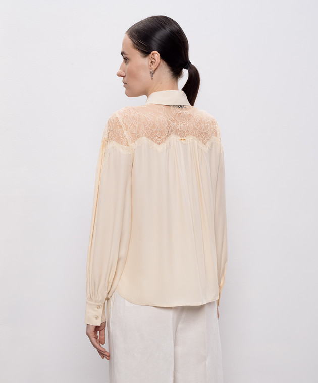 Twinset Бежева блуза з мереживом 261TP2591 зображення 4