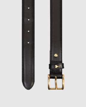 Ami Paris Чорний шкіряний ремінь з емблемою UBL029AL0104