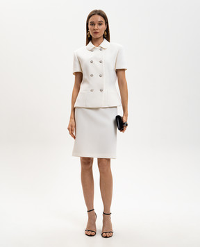 Versace Белая юбка из шерсти с эмблемой 10230581A12789