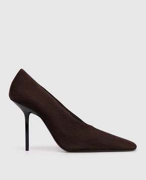 Victoria Beckham Коричневі замшеві туфлі Olivia 1325FSA006948A