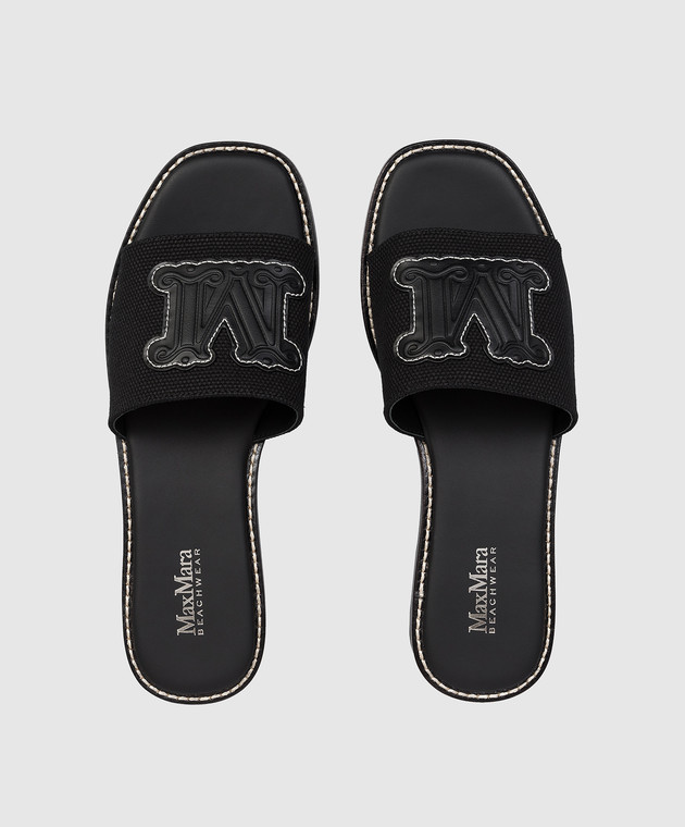 Max Mara Черные шлепанцы CAUCASO BCHCAUCASO изображение 4