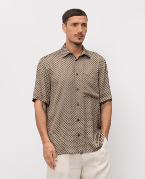 Peserico Коричневые рубашки в принт эмблемы R56057Z08191