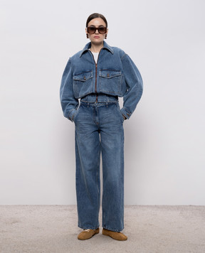 Magda Butrym Синие джинсы с эффектом потертости с логотипом DENIM03PANTS139426