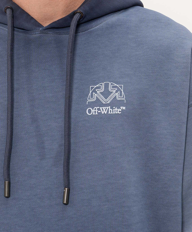 Off-White Синие худи с принтом 44MBB085F26F00W изображение 5