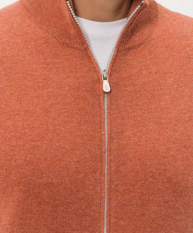 Brunello Cucinelli Оранжевый кардиган из кашемира M2200106 изображение 5
