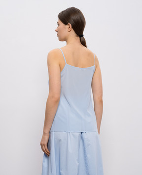 Peserico Блакитний топ із шовком з ланцюжком моніль A08921D07325