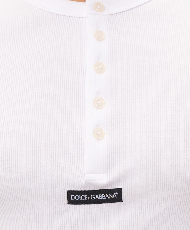 Dolce&Gabbana Білий лонгслів в рубчик G8SC4TG7P3I зображення 5