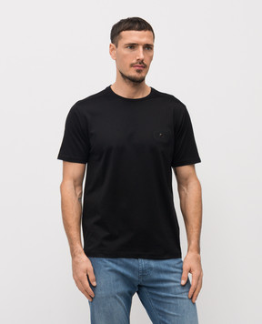 Stefano Ricci Черная футболка с монограммой логотипа MNH6104960TE0001