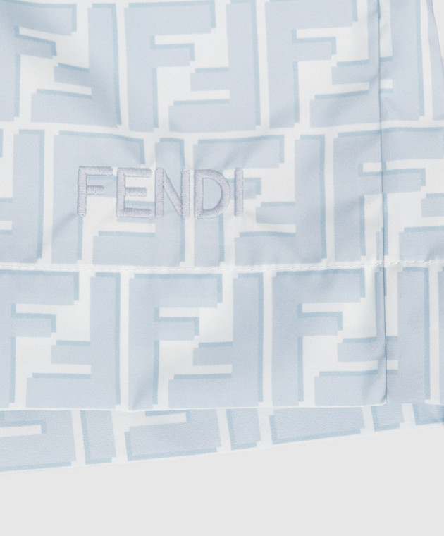 Fendi Детские голубые шорты для плавания в принт JMM027AY8H812+ изображение 3