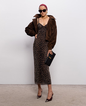 Saint Laurent Платье-комбинация в леопардовый принт A00109Y38ER