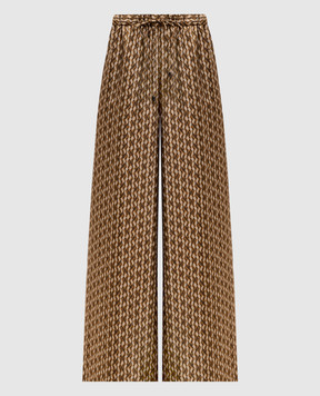 Max Mara Коричневі палаццо CLARINO із шовку MXMCLARINO