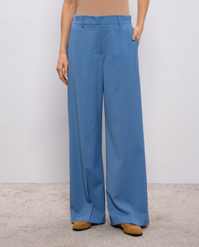 Max Mara Weekend Голубые штаны WKDVISIVO из шерсти WKDVISIVO