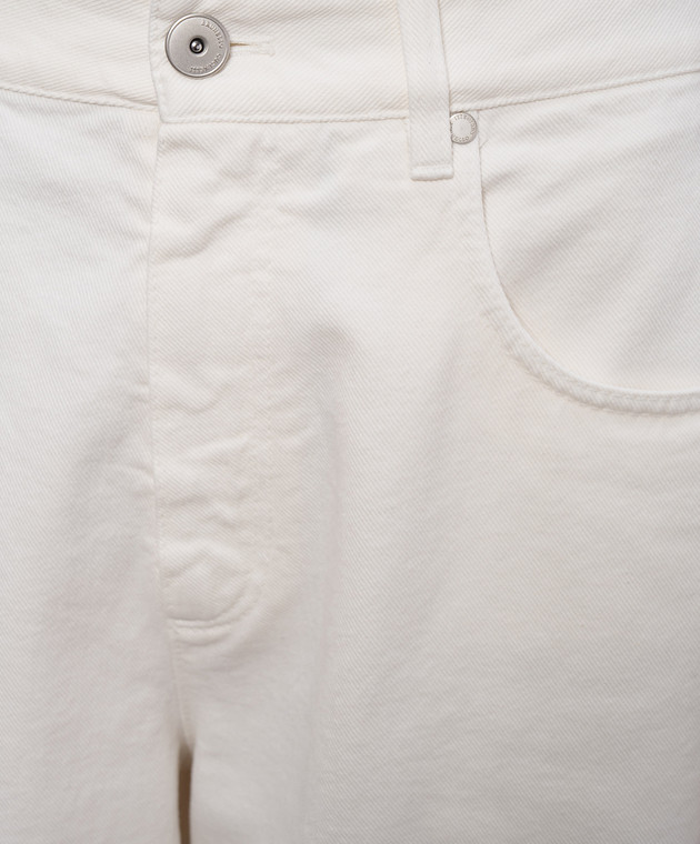 Brunello Cucinelli Джинсы цвета айвори с логотипом патча MPH81P4075 изображение 5
