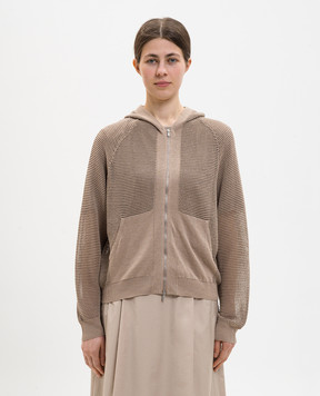 Peserico Коричневая спортивная куртка с льном S99115F129056T