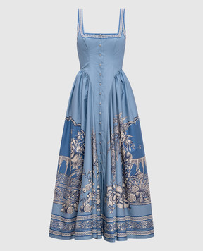 Alemais Белое платье миди Villa Romantica с льном 6091D