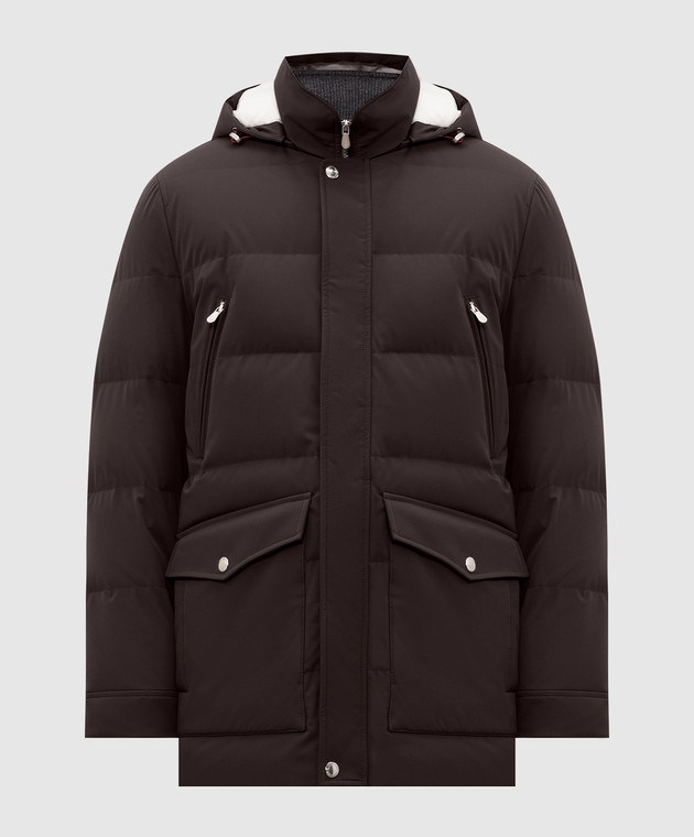Brunello Cucinelli Коричневий пуховик MV4061823