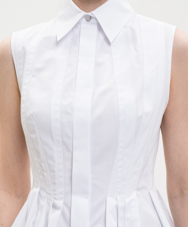 Max Mara Sportmax Белая рубашка CERTOSA без рукавов SPXCERTOSA изображение 5